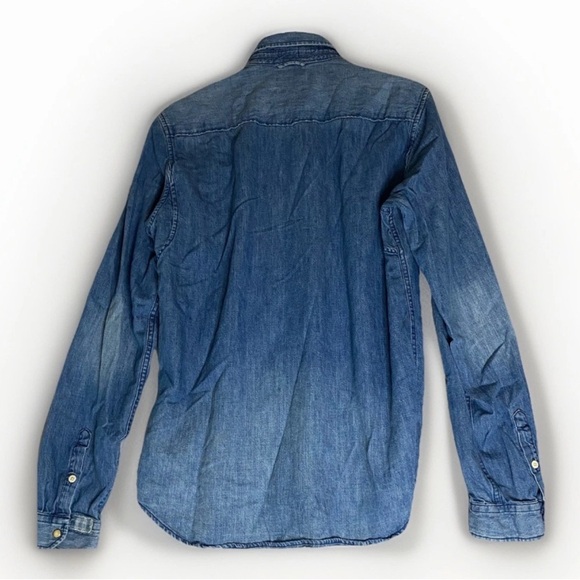 Scotch & Soda Denim Shirt Blauwatch Regular Fit Long Sleeve Mens Size Large - Picture 2 of 8